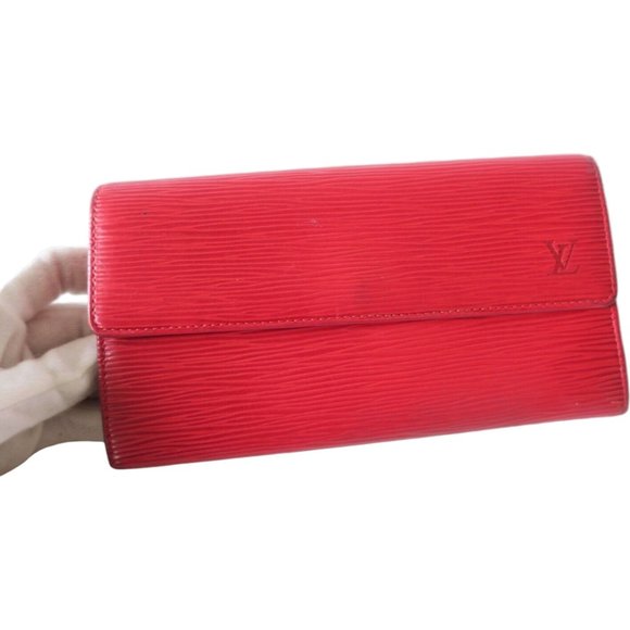 Louis Vuitton Handbags - 409099F V Louis Vuitton Wallet Long Sarah Bifold Red Epi